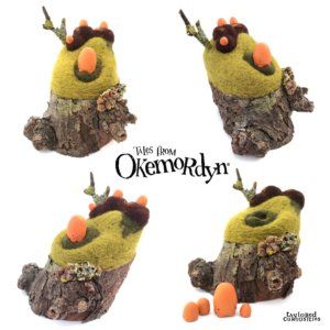 taylored curiosities gibblegump  okemordyn needle felt tree sculpt designer toy around the world in 80 toys  mosaic