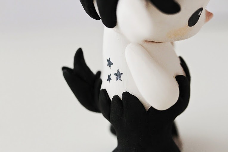 Munny faun in black with elf and jackalope bunny mijbil stars