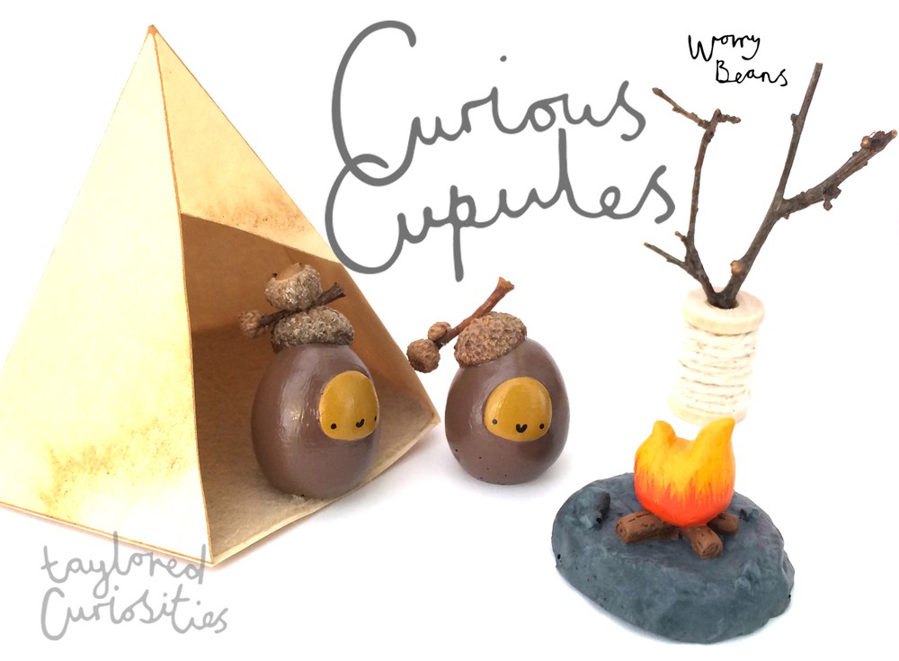 cc_curious_cupule_taylored_curiosities_fragmentary_fauna_tipi_camp_acorn_designer_toy_handmade_ooak_cute_campfire
