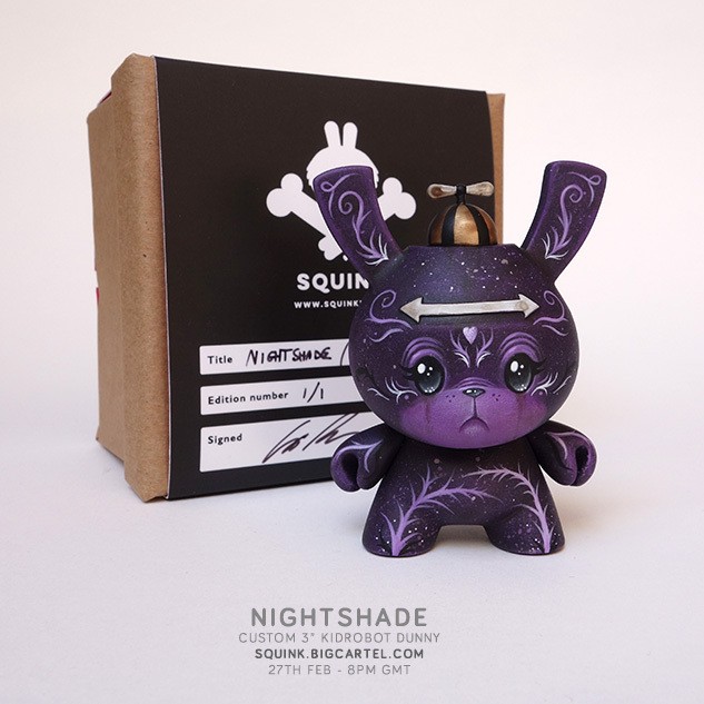NIGHTSHADE Squink 3 inch Custom Dunny 8pm Release box