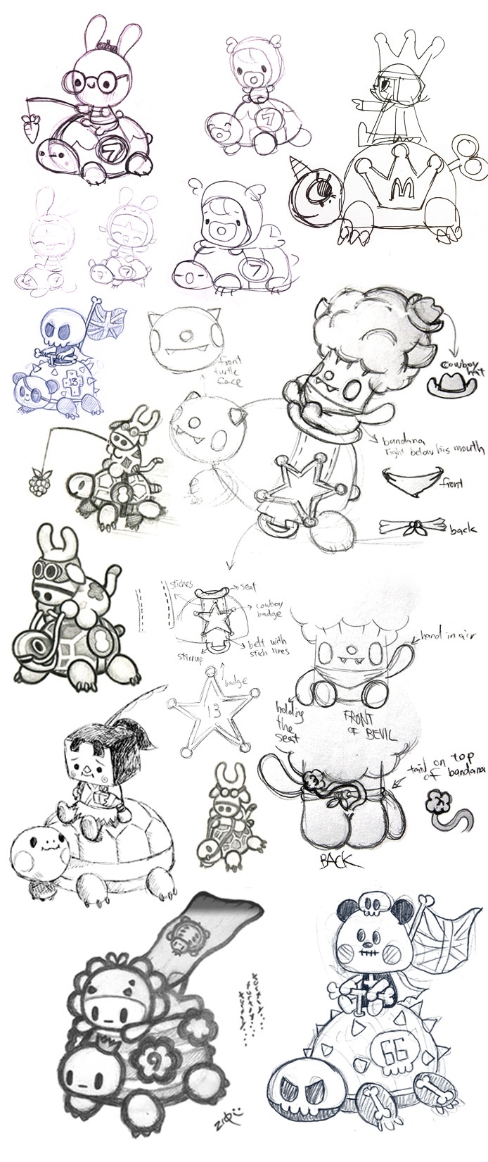 turtly races sketches