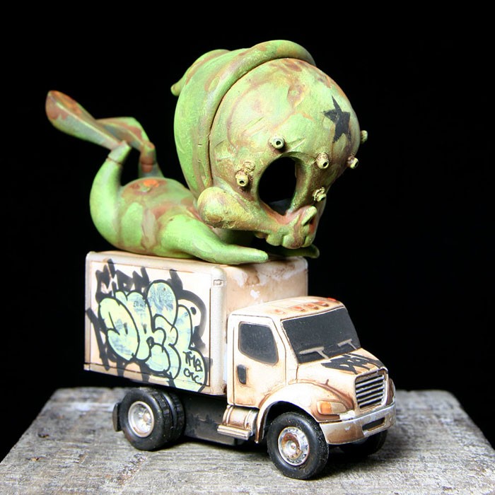 Drilone – Green Skelve with Bombed Truck Custom Wandering Misfit