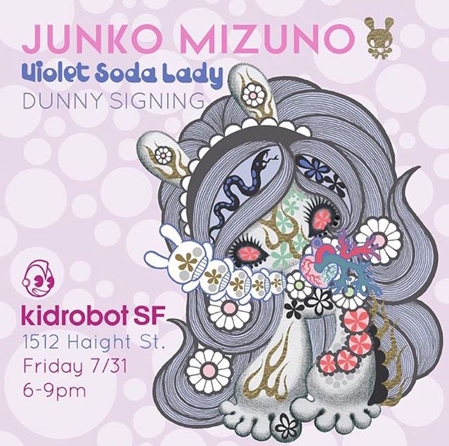 Kidrobot SF Junko Mizuno Dunny 2015 Signing Violet Soda Lady
