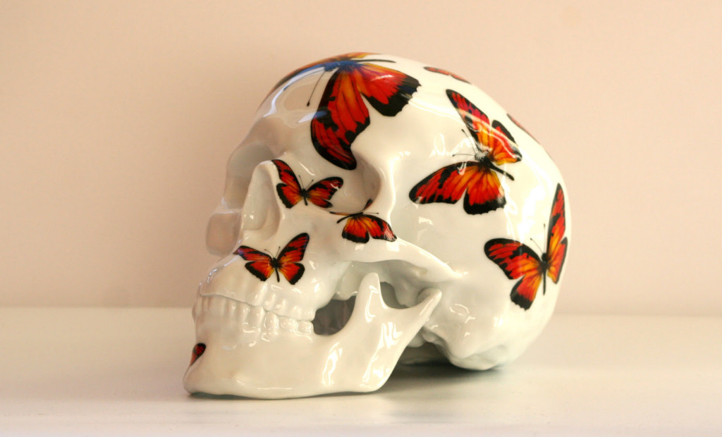 Skull Red Butterfly by NooN x K Olin tribu