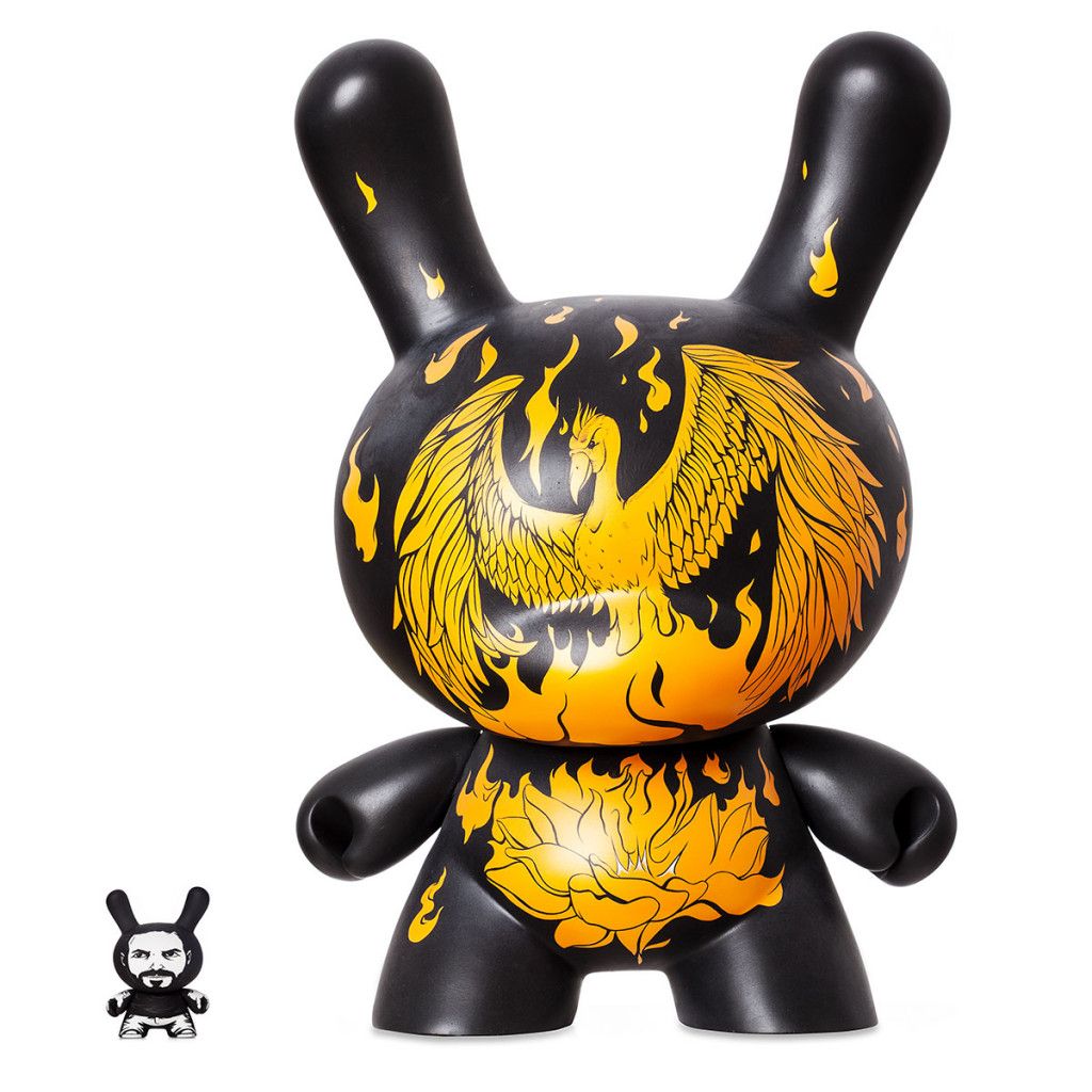 Saisei Phoenix 20 inch Dunny by Jon Paul Kaiser Kidrobot comparison-JPK