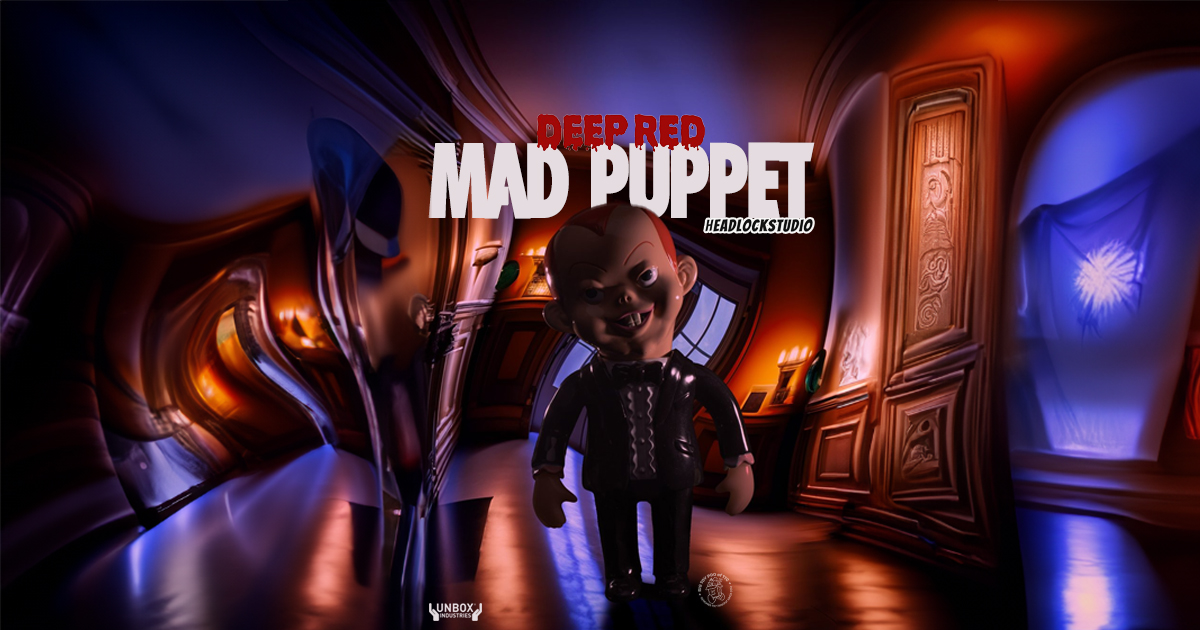 HEADLOCK DEEP RED MAD PUPPET by KNUCKLE x Headlock Studio x Unbox 